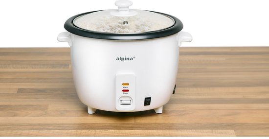 Alpina Rijstkoker - 1,8 Liter - 700 Watt - Stomer voor Groente - Warmhoudfunctie - Wit van Alpina — afbeelding 2