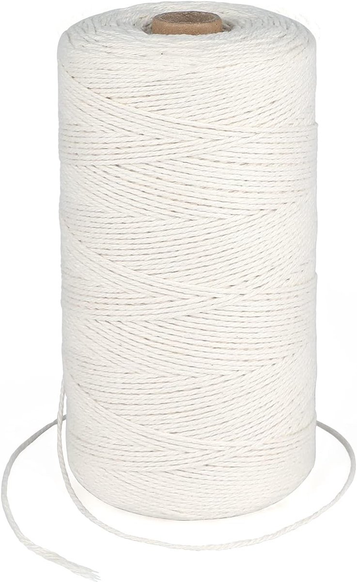 Beige Katoenen Touw van 450M, 0.3cm Dikte voor Verpakking, DIY Knutselen en Bakkerij Toepassingen