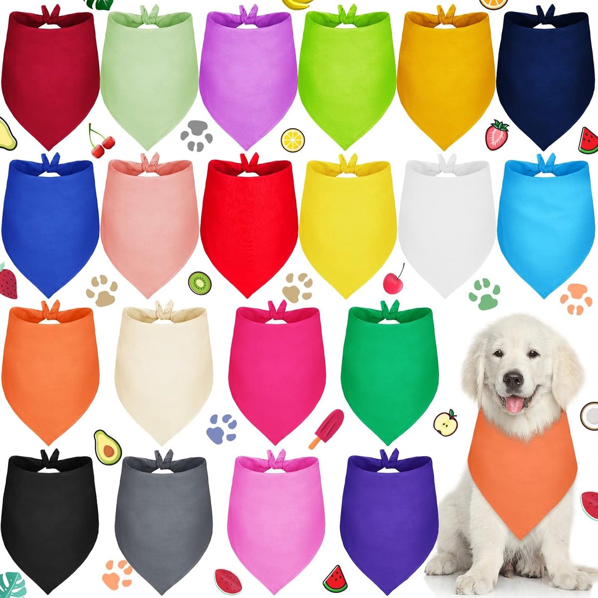 Hondenbandana - Set van 20 - Polyester - Gevoerd - Ademend