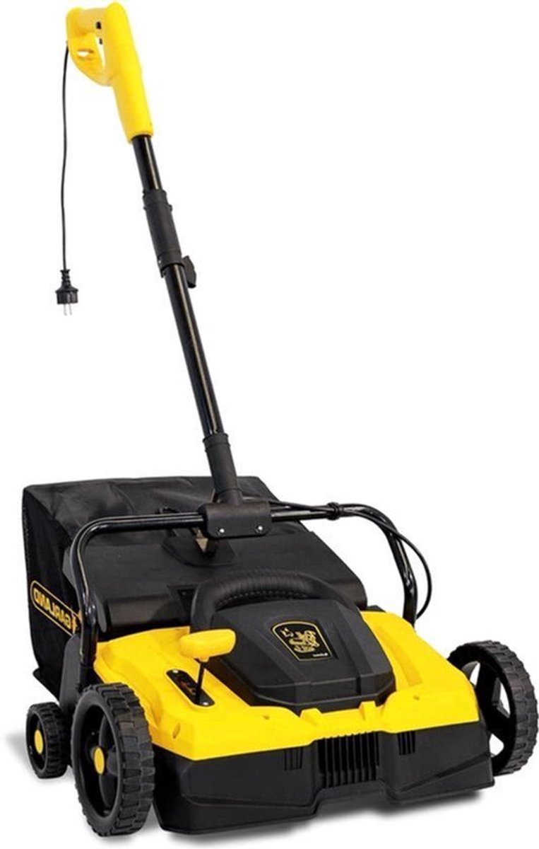 Kunstgrasveer – Kunstgrasreinigingsmachine – Bladveger – Veegmachine – Elektrische Veegmachine – 1500 W Motor – 35 Liter Opvangzak – 36 cm Verstelbare Werkbreedte – Draaibaar Stuur
