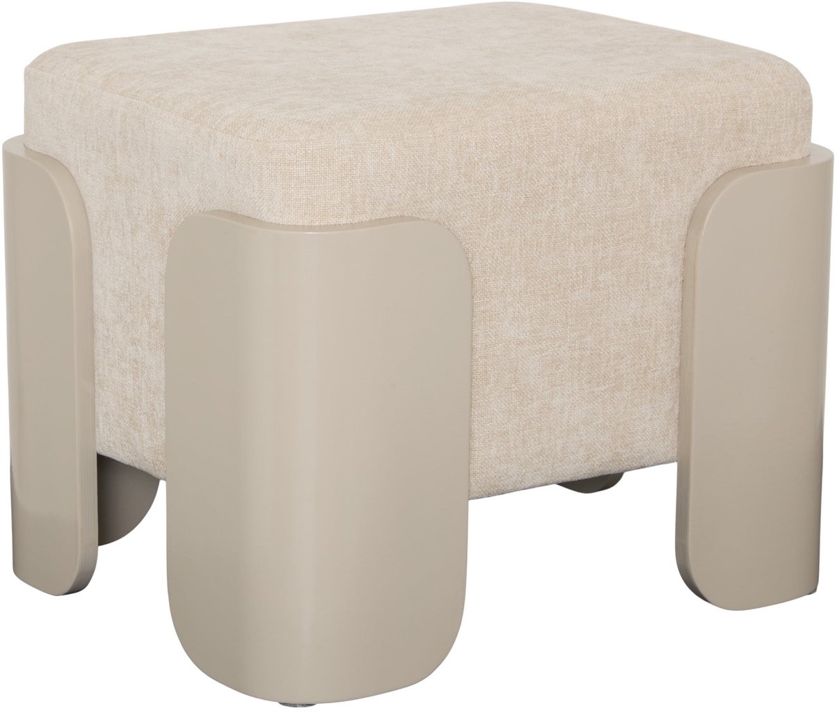 Atmosphera Mizar Poef - 47x38x37cm - Ivoor
