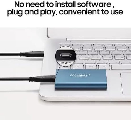 Externe SSD Harde Schijf - Draagbare Opslag Externe Opslag - Bestanden Opslaan - Plug-and-Play Gebruik - 1 TB - Blauw — afbeelding 4