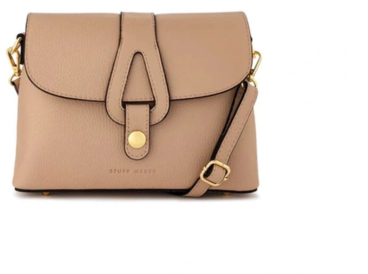 Stuff Maker schoudertas / Kleine flaptas Lilly in Nude-beige