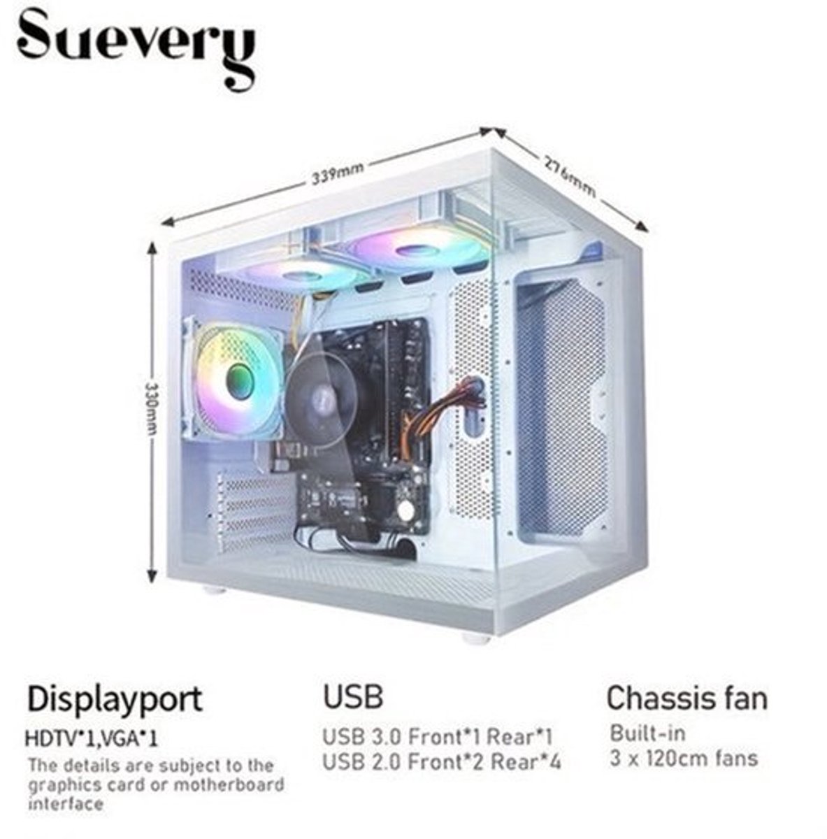 Gaming PC – Highperformance Pc – Gaming Computer – Compact Desktop – Moderne Desktop – AMD Ryzen 5 5600GT Processor – 16GB DDR4 RAM & 1000GB NVMe SSD thumbnail 3