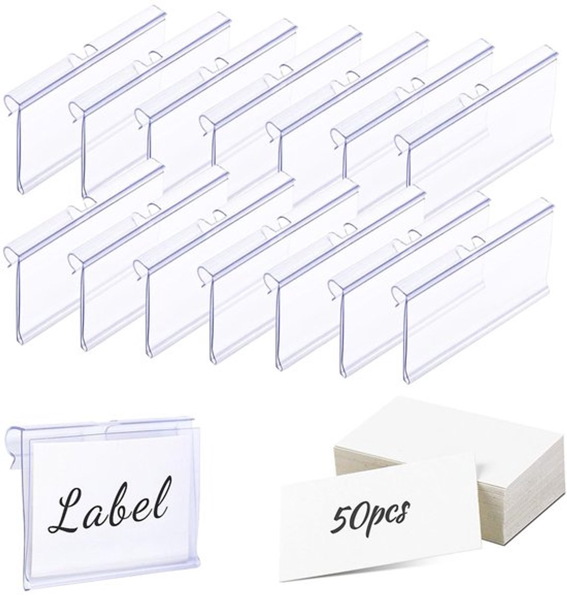 Dailygoods- Prijskaarthouder 50 stuks - Duidelijke Etikethouder - Herbruikbare