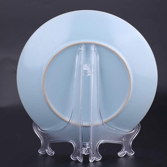 10 Stuks Opvouwbare Witte Plastic Plaathouders Schotel Fotolijst Displaystandaard Rek voor Thuis en Commercieel Gebruik (17,5 cm) — afbeelding 2