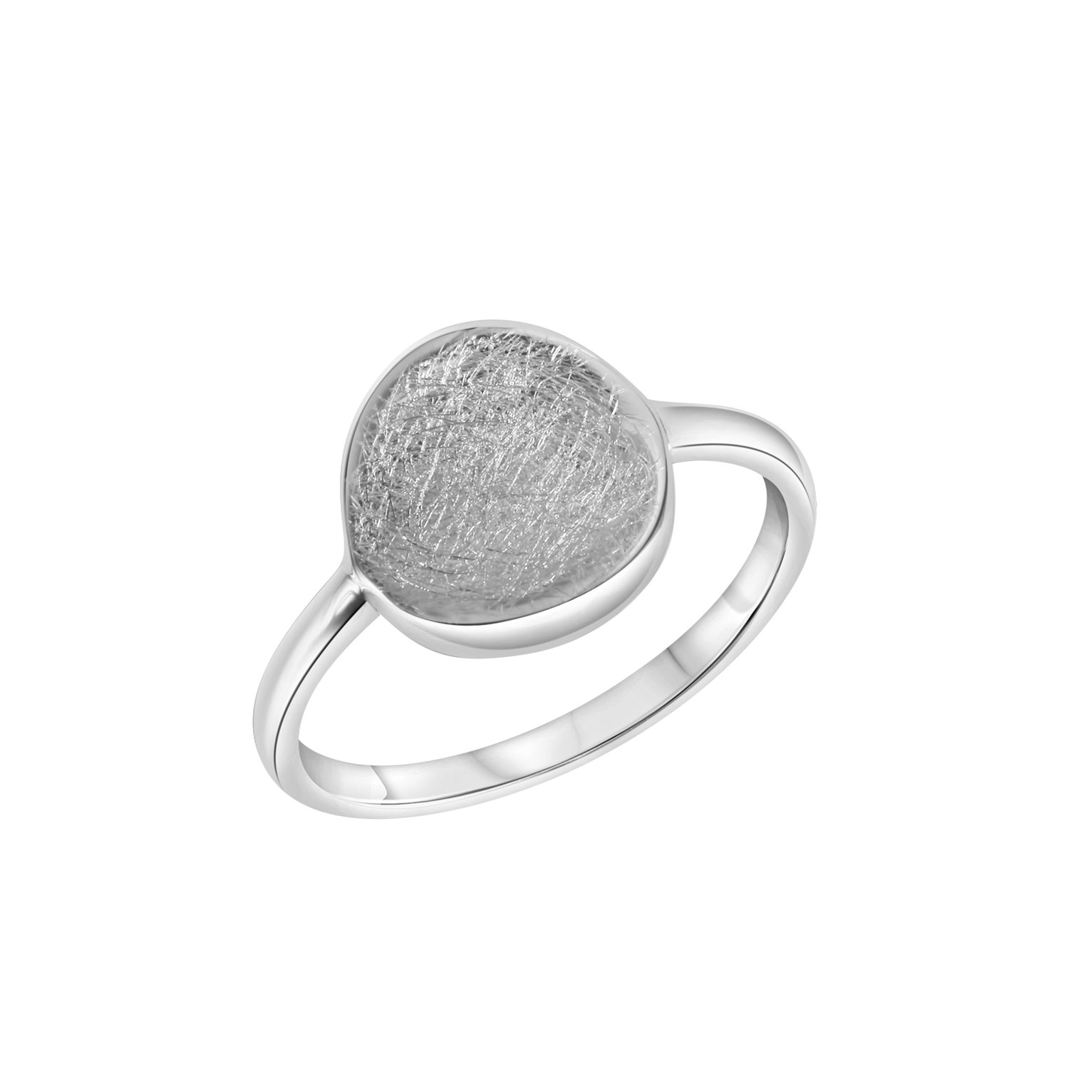 Celesta Silber Ring Silber 925 rhodiniert mit eismatter Oberfläche