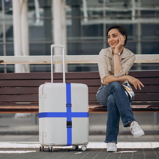 4 stuks kofferriemen, 4 stuks kofferlabels en 2 stuks riemen voor extra bagage, kofferbandriem, verstelbare kofferbanden, opvallende bagageriem voor koffer, oranje, gemengde kleuren — afbeelding 3