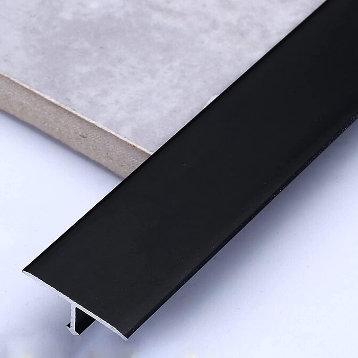 Zwarte Vloer Overgang Strip T-Molding, Stevige Aluminium Deurrand, Snijdbare Schuifdeur Reducer Fluit voor Keuken Slaapkamer Balkon (Maat: Lengte 70cm/27.56in)