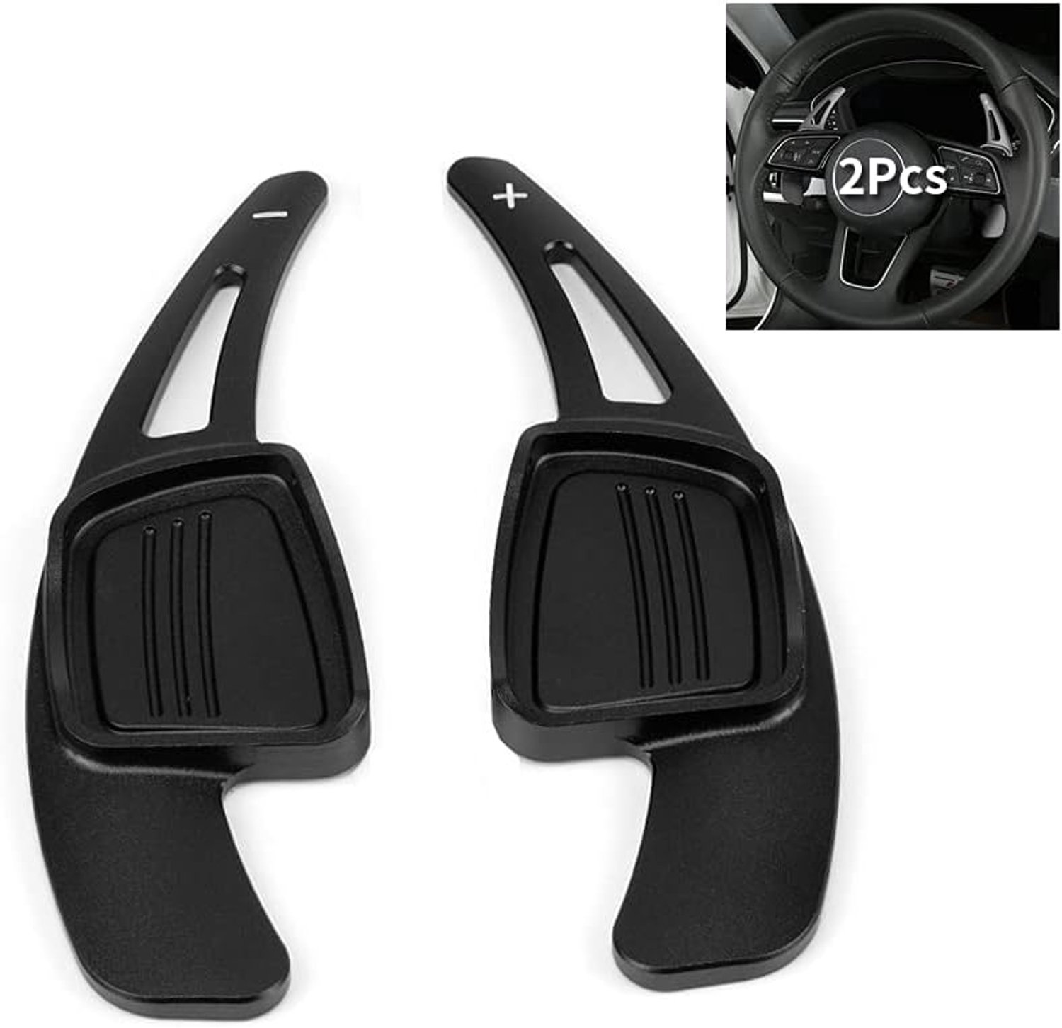 Auto schakelpeddels 2 stuks stuurwiel schakelpeddel verlenging schakelpeddels voor Audi A1 A3 A4L A5 A6L A7 A8 S4 S5 Q2 Q5L Q7 TT TTS vervangingsset Sport Shift Paddles schakelhendel zwart