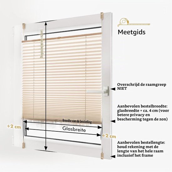 Sonello Plisségordijn Zonder Boren 60x120 cm Plissé Klemmfix Wit — afbeelding 4