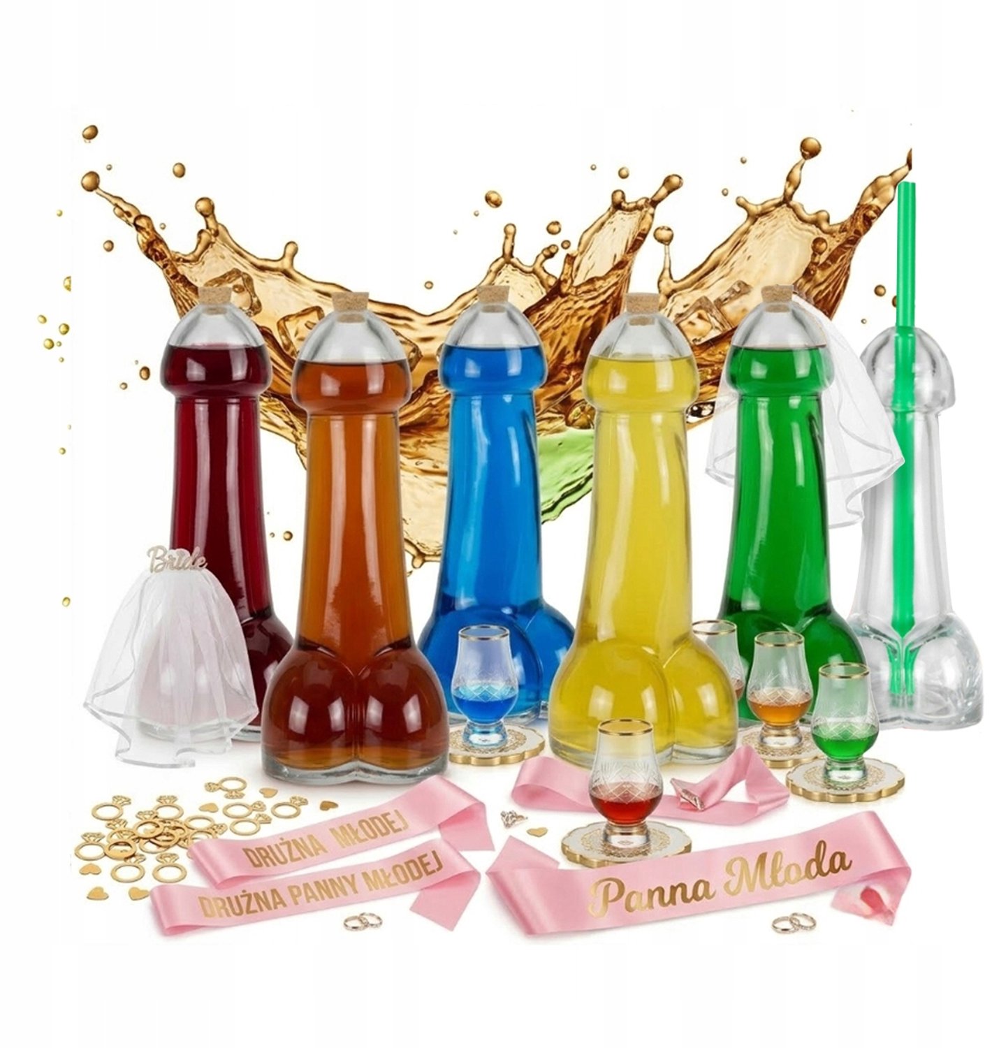 6x Eros Glazen Flesjes 100ml - Feestelijk & Uniek