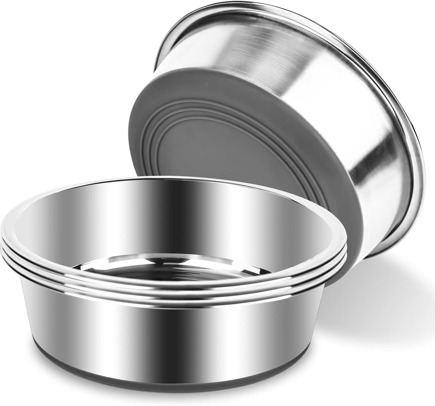 2 Pcs Stainless Steel Dog Bowl, Dog Bowl, Non-Slip with Silicone Base, Dog Bowls for Food and Water, Dog Bowl for - ShopVlot