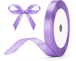 G2PLUS Lichtpaars satijnen lint 10 mm: decoratief cadeaulint, 22 m lint om te knutselen, decoratielint voor geschenkverpakking, decoratie