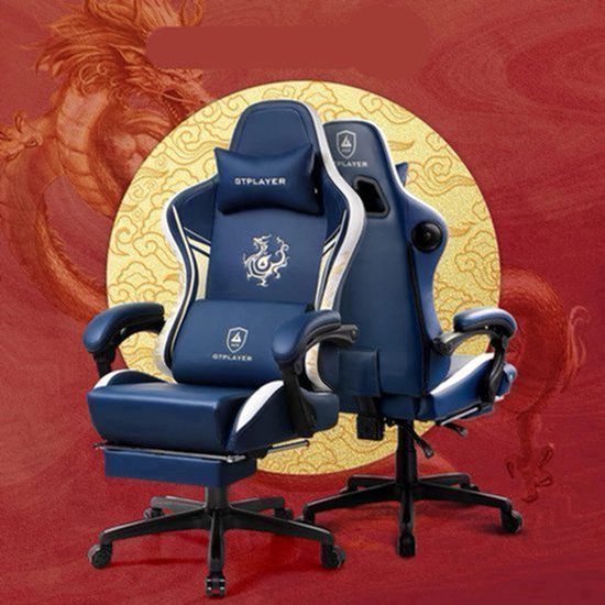 Gamingstoel – Bureaustoel – Gamestoel – Office Chair – Bureaustoel Gaming – Bluetooth Speakers – Ergonomisch Met Voetensteun – Kunstleer Grijs — afbeelding 3