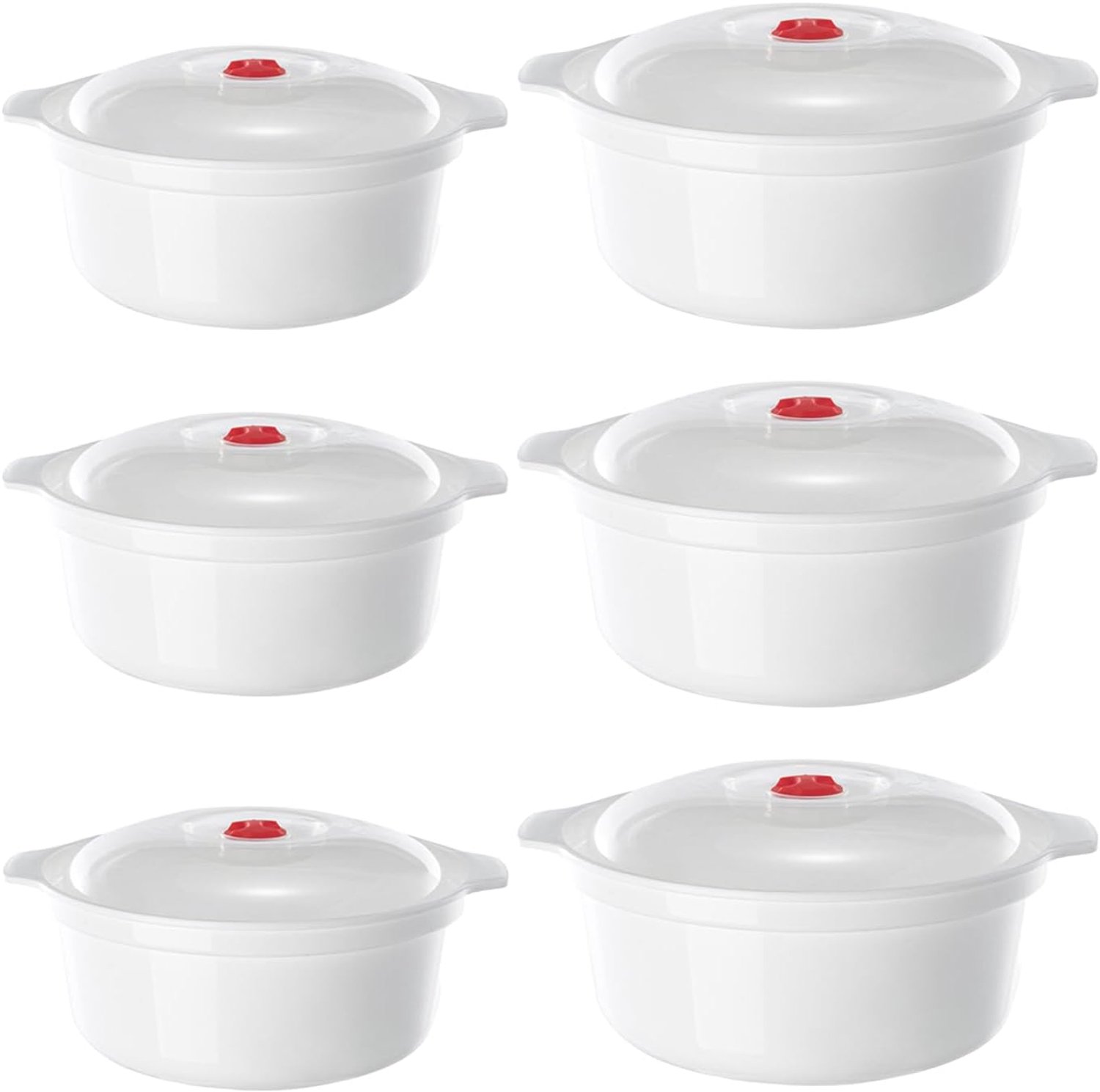 Magnetron servies set 6-delig - 900-1600 ml - met deksel - ideaal voor verwarmen en bewaren - ShopVlot