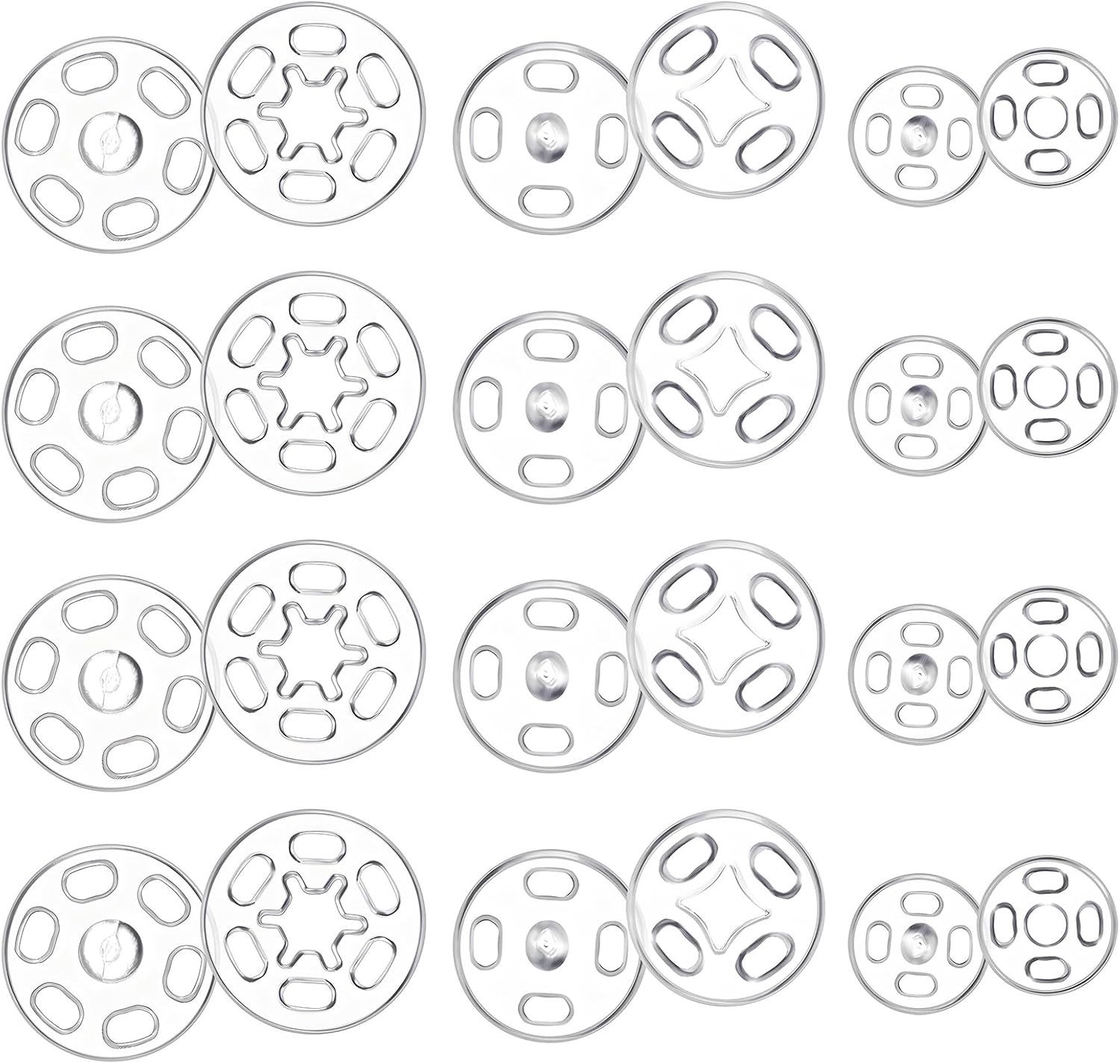 150 Stuks Heldere Drukknopen voor Naaien, Plastic Ronde Drukknopen voor Kleding, Tassen en Jassen - Ideaal voor Broeken, Uniformen en Jeans (7mm/10mm)