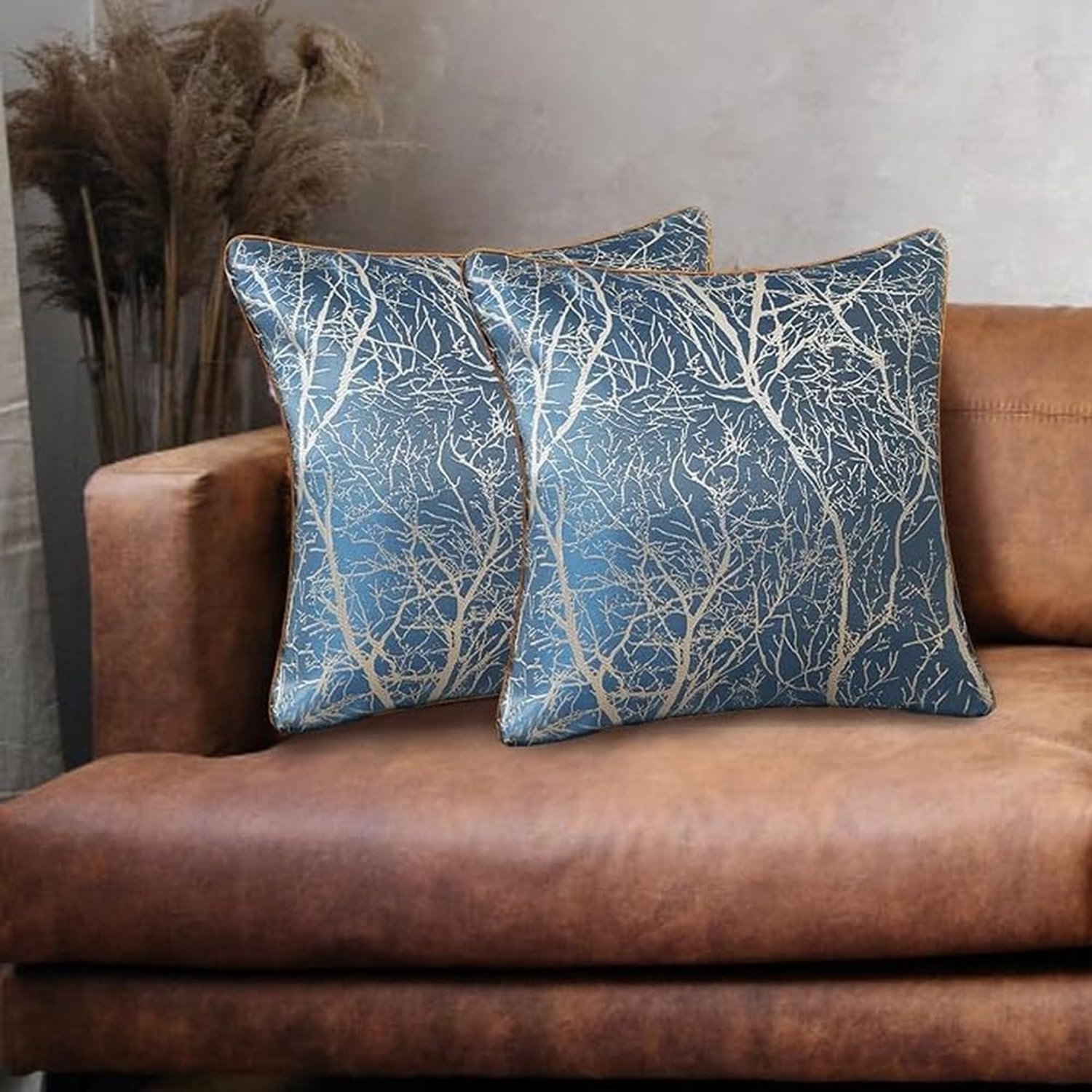 Gestreepte kussensloop, Europees jacquard geweven,Grijs