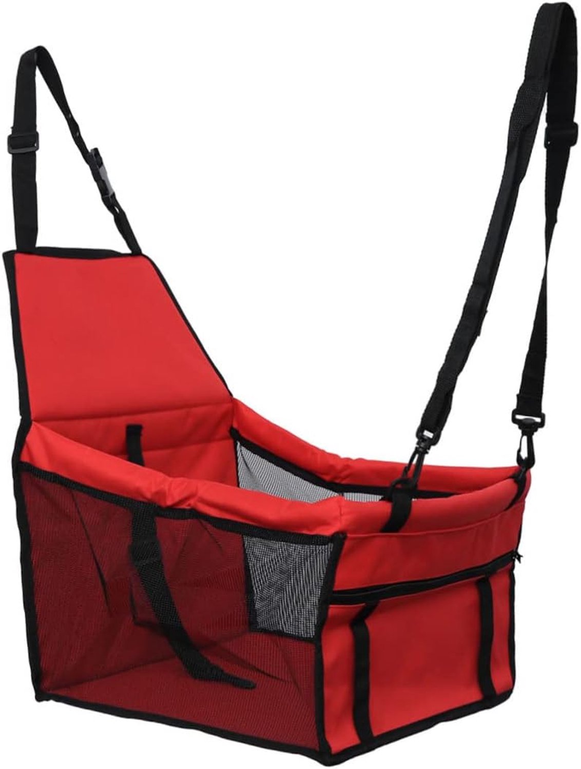 Happyyami Auto -mount Pakket Hond Vervoerder Zitplaats Gaas Accessoires Tas Hangend Stoeldrager Draagbaar Stoelverhoger Zakje Voor Huisdieren Auto Draagbare Stoel Rood