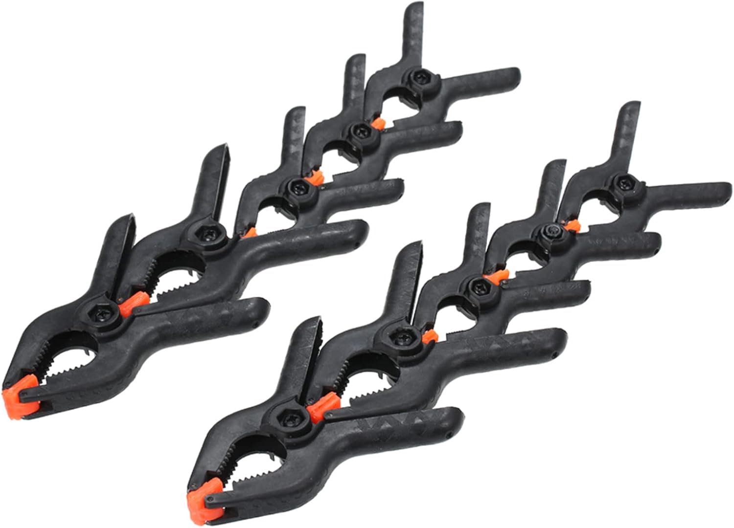 Aqxreight 10-delige Kunststof Nylon Spanklemset voor Doe-het-zelf, Fotografie, Houtbewerking 6X2" & 4X3" Veerklemmen met Antislipgreep, Roestbestendig, Lichtgewicht