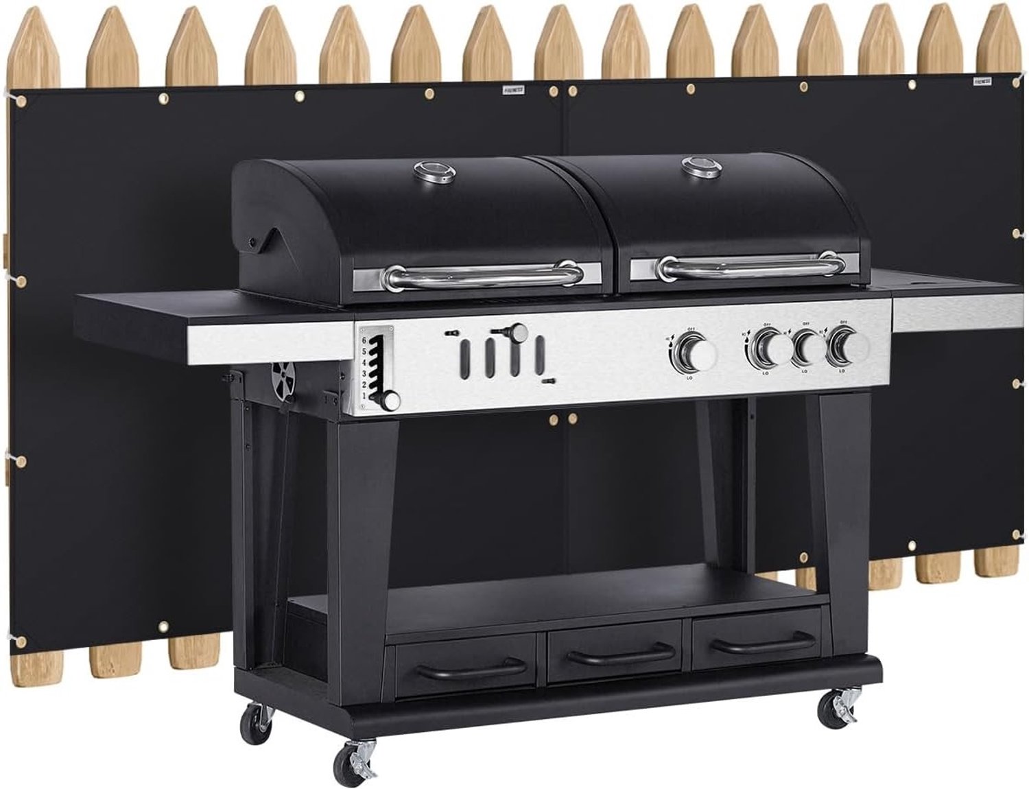 Hitteschild Achter Grill - Zwart - 90 x 120 cm - Brandwerende Hitteschildmat voor Muur en Balkon - Voor Grill en Terras