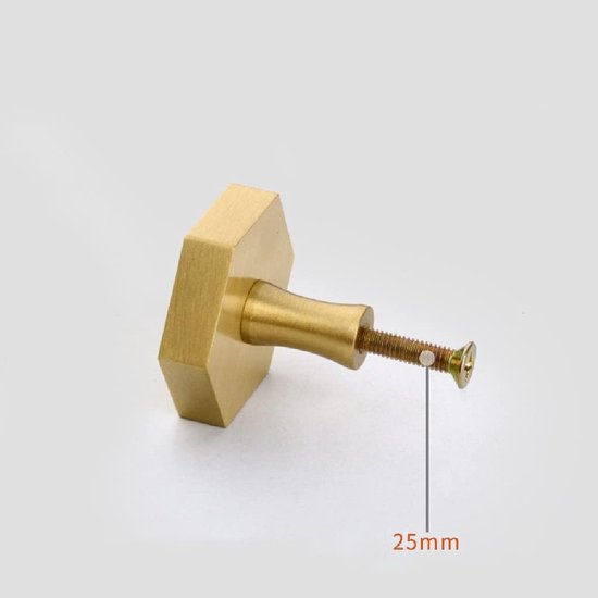 2 stuks lade handvat messing handvat ladekast kastdeur puur koperen handvat meubelaccessoire (goud 32 mm) — afbeelding 3