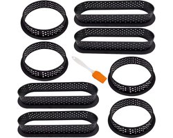 GIAK Cake Mould, 8 Pieces, Perforated Cutter Knife, Round Shape, Oval Perforated Mould for Making, Dessert Mould DIY - ShopVlot