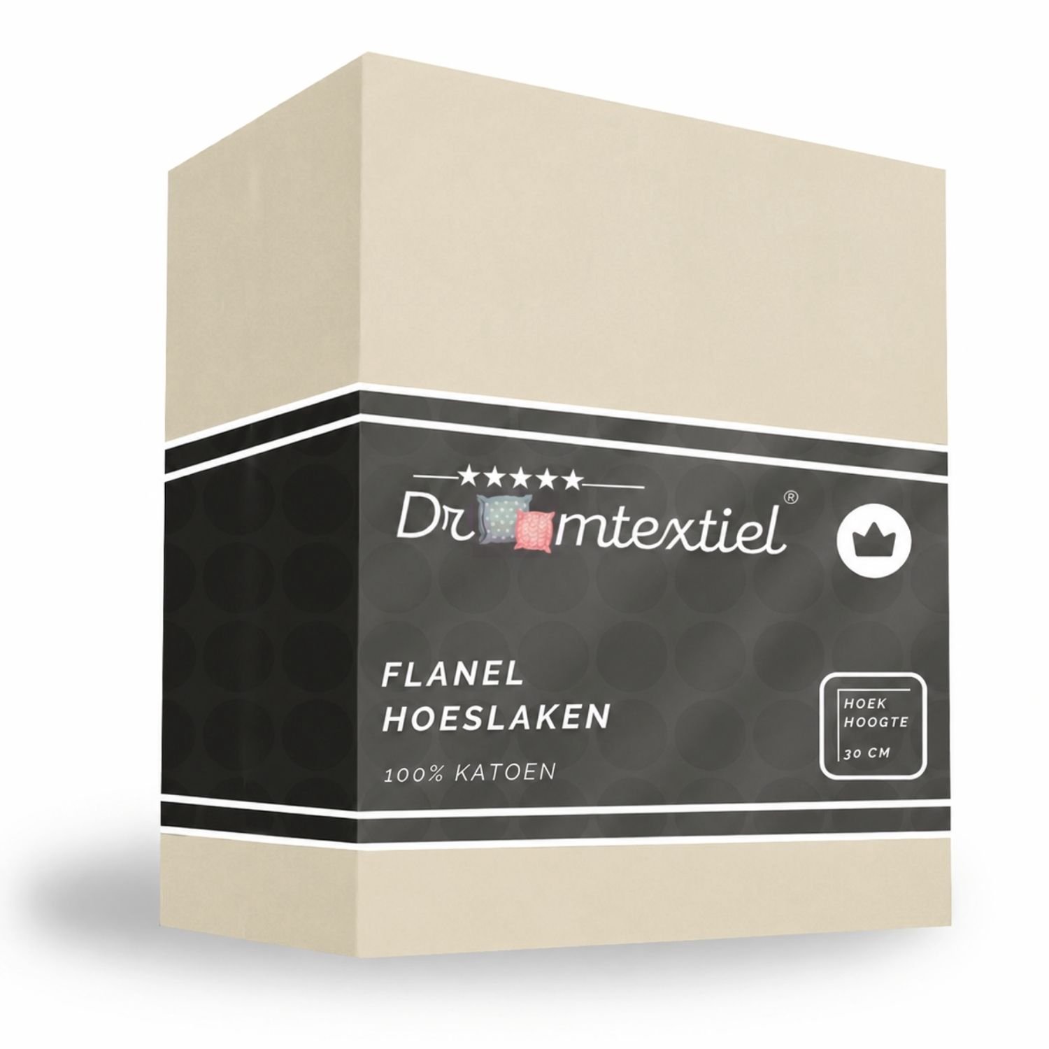 Droomtextiel Hoeslaken Flanel Premium Zand - 160x200 cm