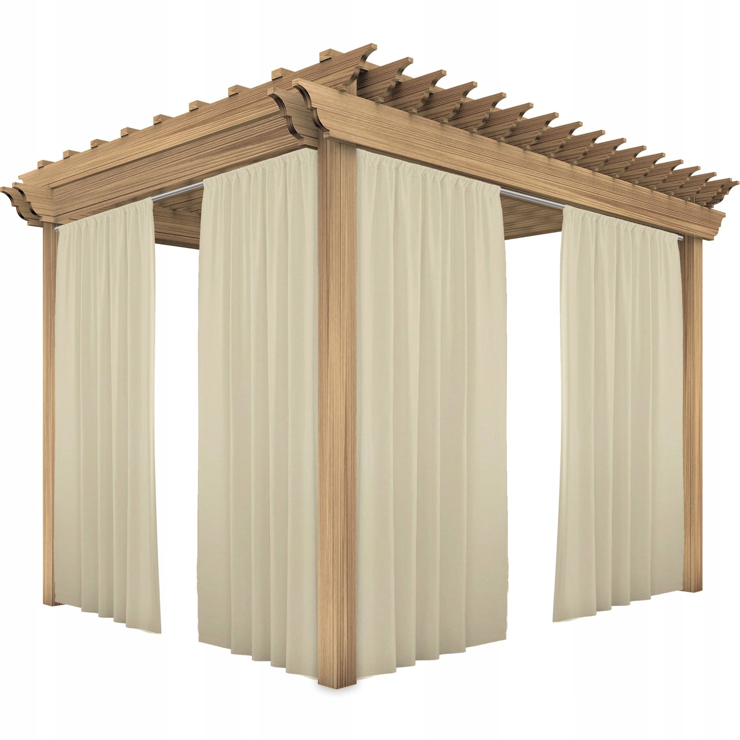 Waterdichte Tuindoek Gordijn 155x240 cm met Tunnel - Beige