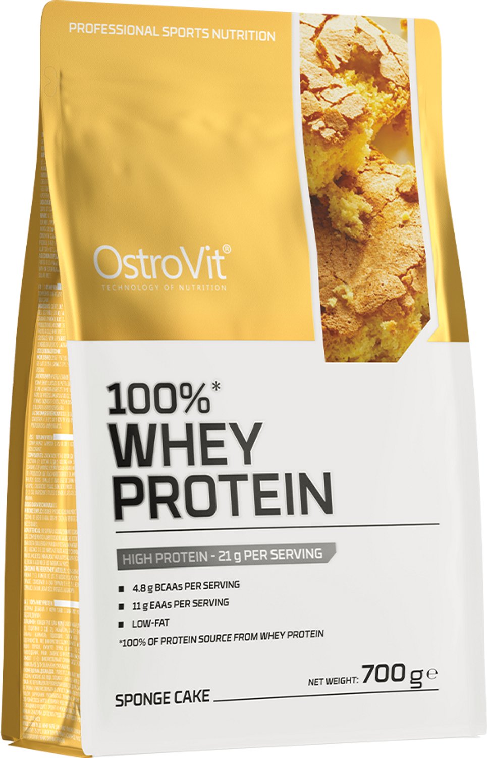 OstroVit 100% Whey Protein – Voedingssupplement – Wei-eiwitconcentraat (WPC), 21 g eiwit per portie – Koekje Smaak – 700g