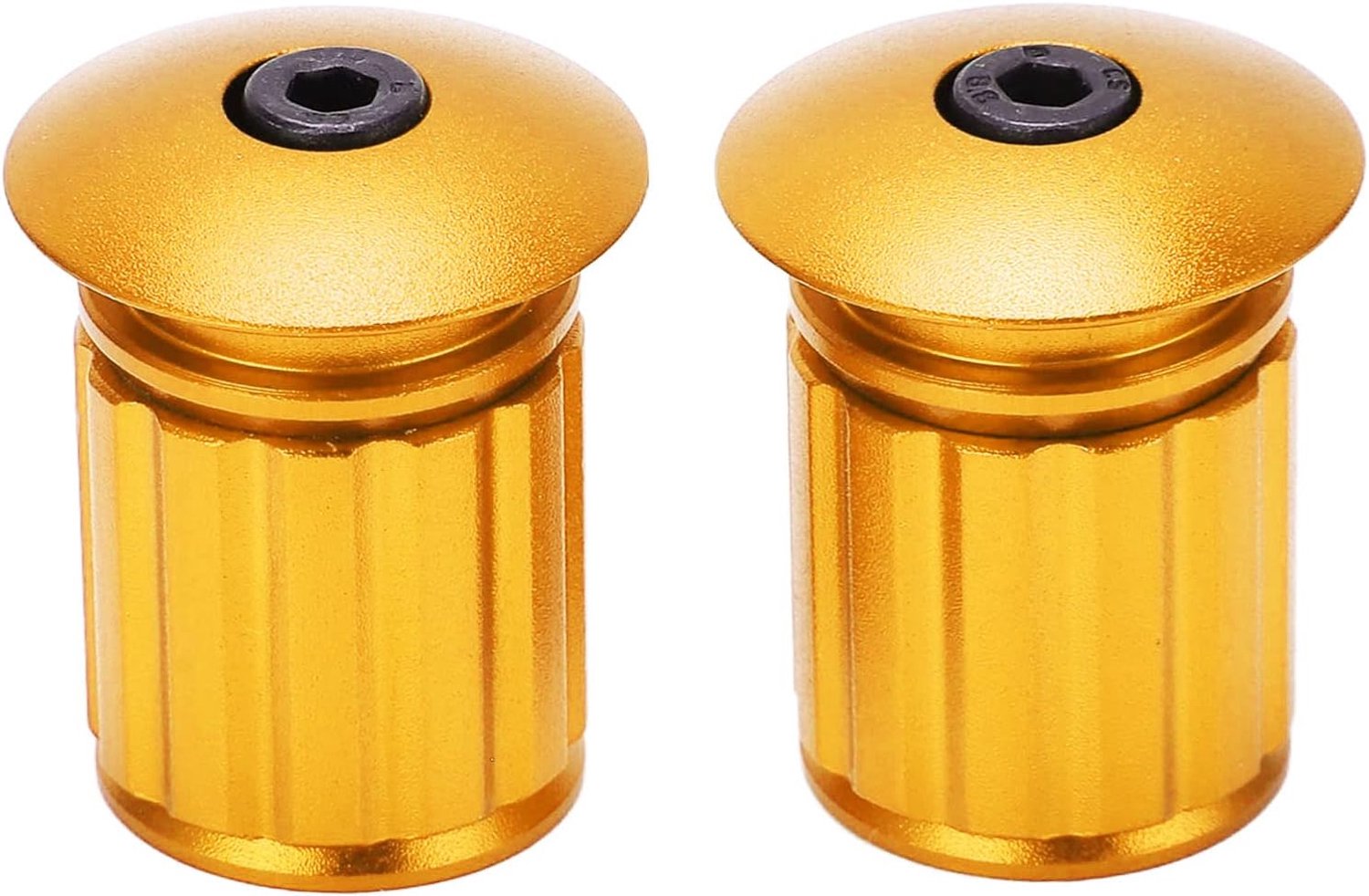 Buachois 1 paar fietsstuur eindpluggen, verstelbare aluminium legering fietsstuur einddoppen voor 18-20mm racefiets BMX MTB fietsstuur (goud)