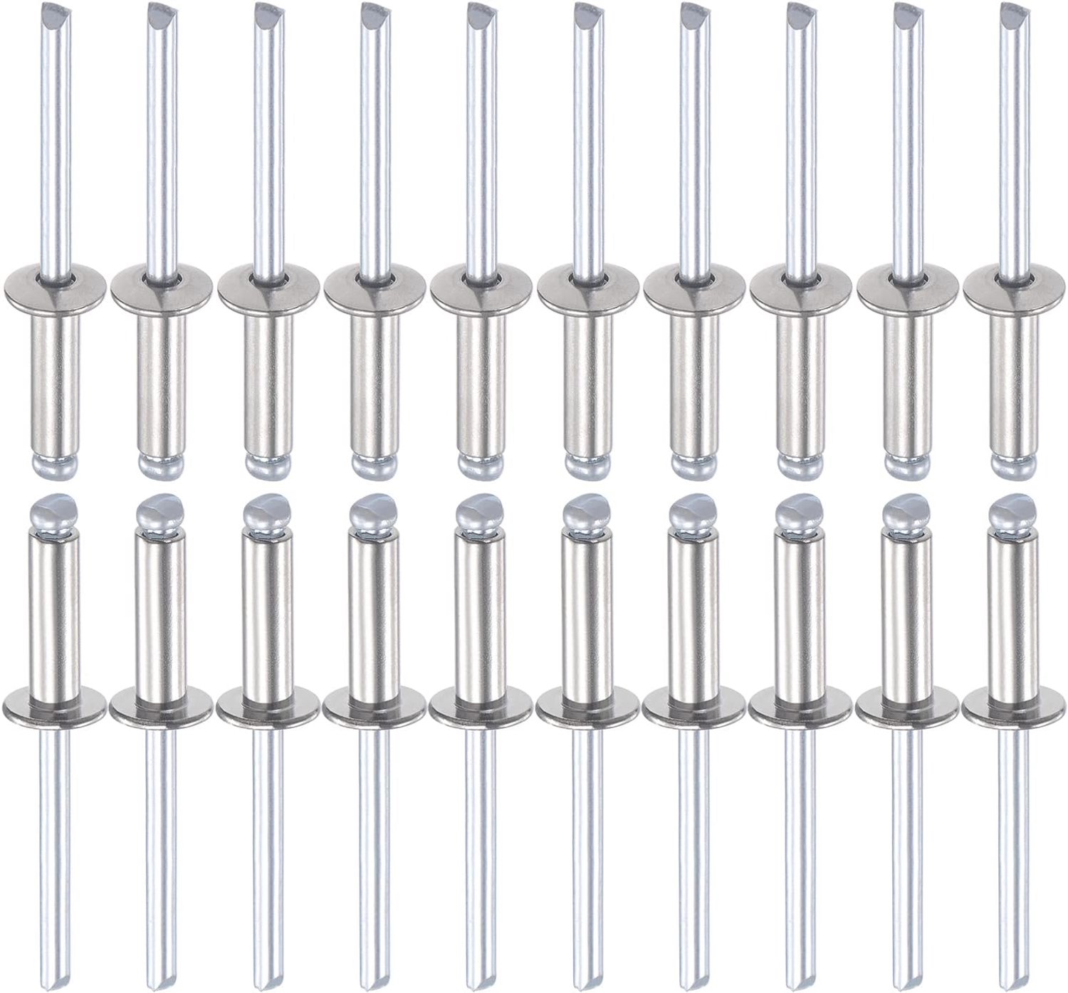 Blindnieten 5mm x 16mm - 304 RVS - Koepelvorm - Geschikt voor machineverbinding - ShopVlot