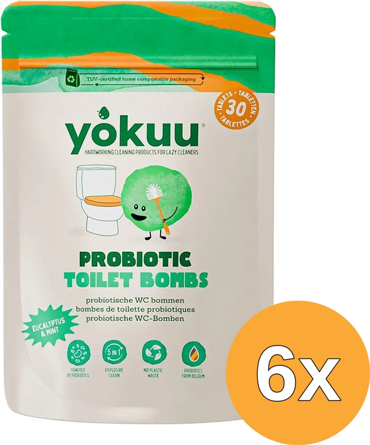 6x Yokuu Toilet Bomb Probiotic (30 tabletten)