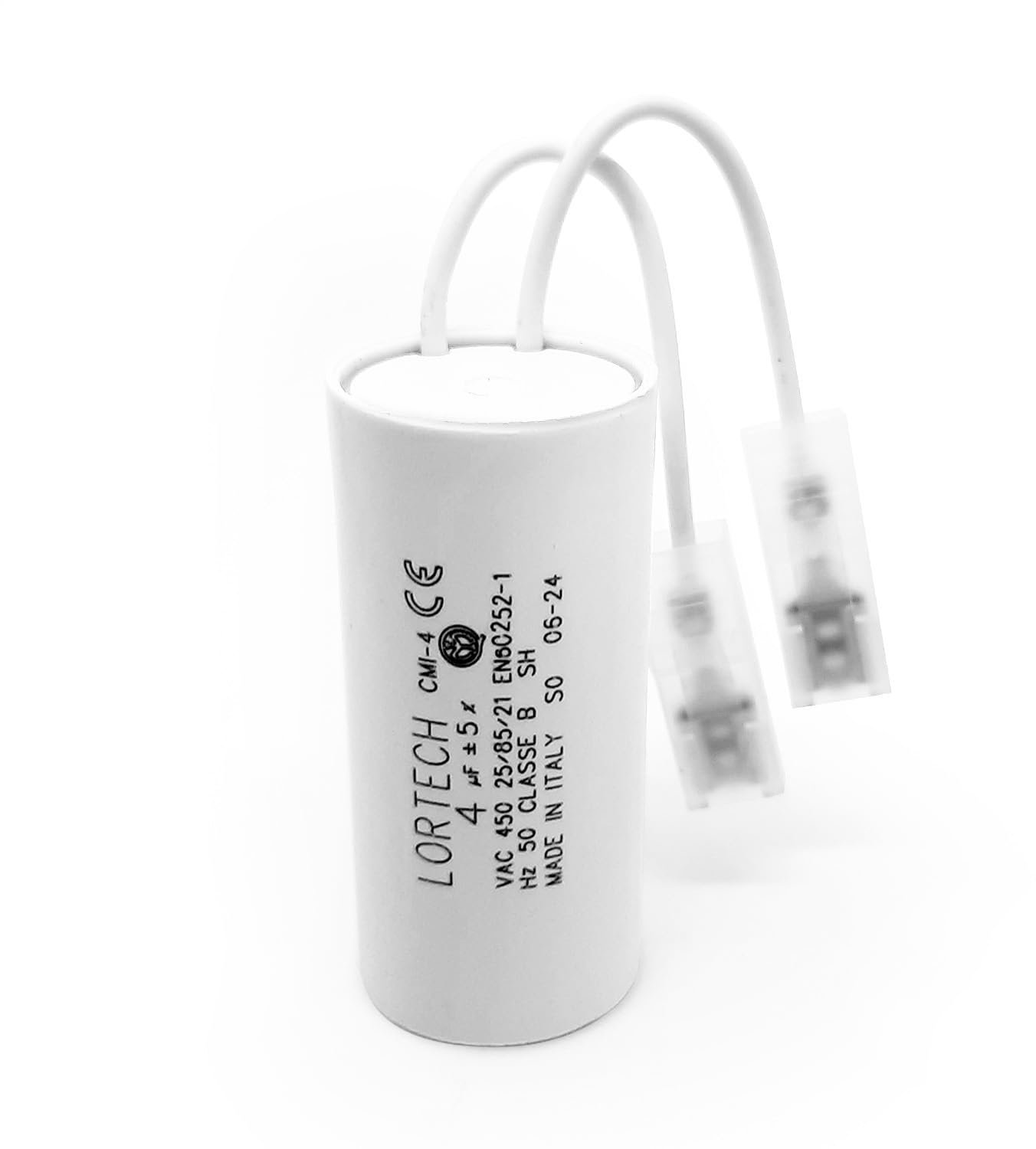 Permanent capacitor 4 µF - Ø 25 mm x 55 mm - flat bottom - ideaal voor motoren - ShopVlot