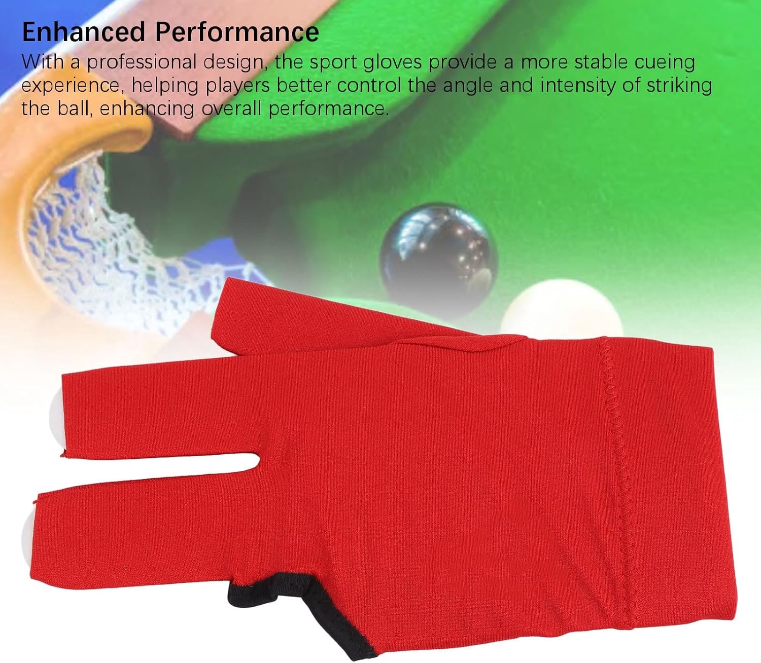 Chrees Biljart-zwembadhandschoenen Ademend Antislip 3-vingers Cue-handschoenen voor Training Materiaal van Stof