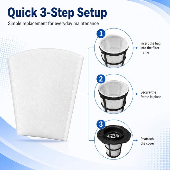 Set van 4 vervangende filters, geschikt voor Einhell Power X-Change TE-VC 18 Li-Solo en TE-HV 18/06 Li-Solo stofzuigers – Vervangende filters voor Einhell-handstofzuigers — afbeelding 3