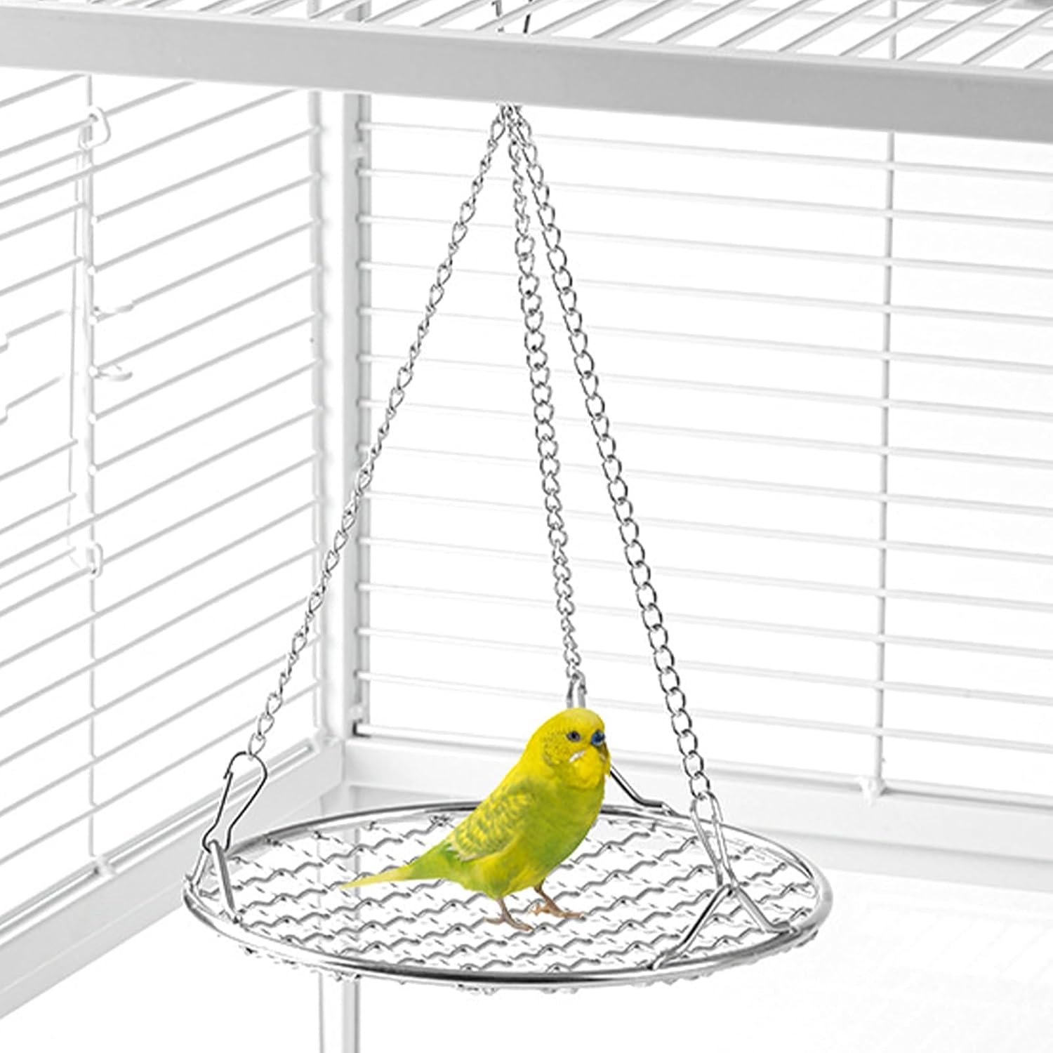 Parkietschommel - vogelschommels, met koelroosterontwerp, roestvrij speeltuin, rustbed, kauwbestendig, roestbestendig, voor dwergpapegaai, valkparkietvink, dierenwinkel, balkon