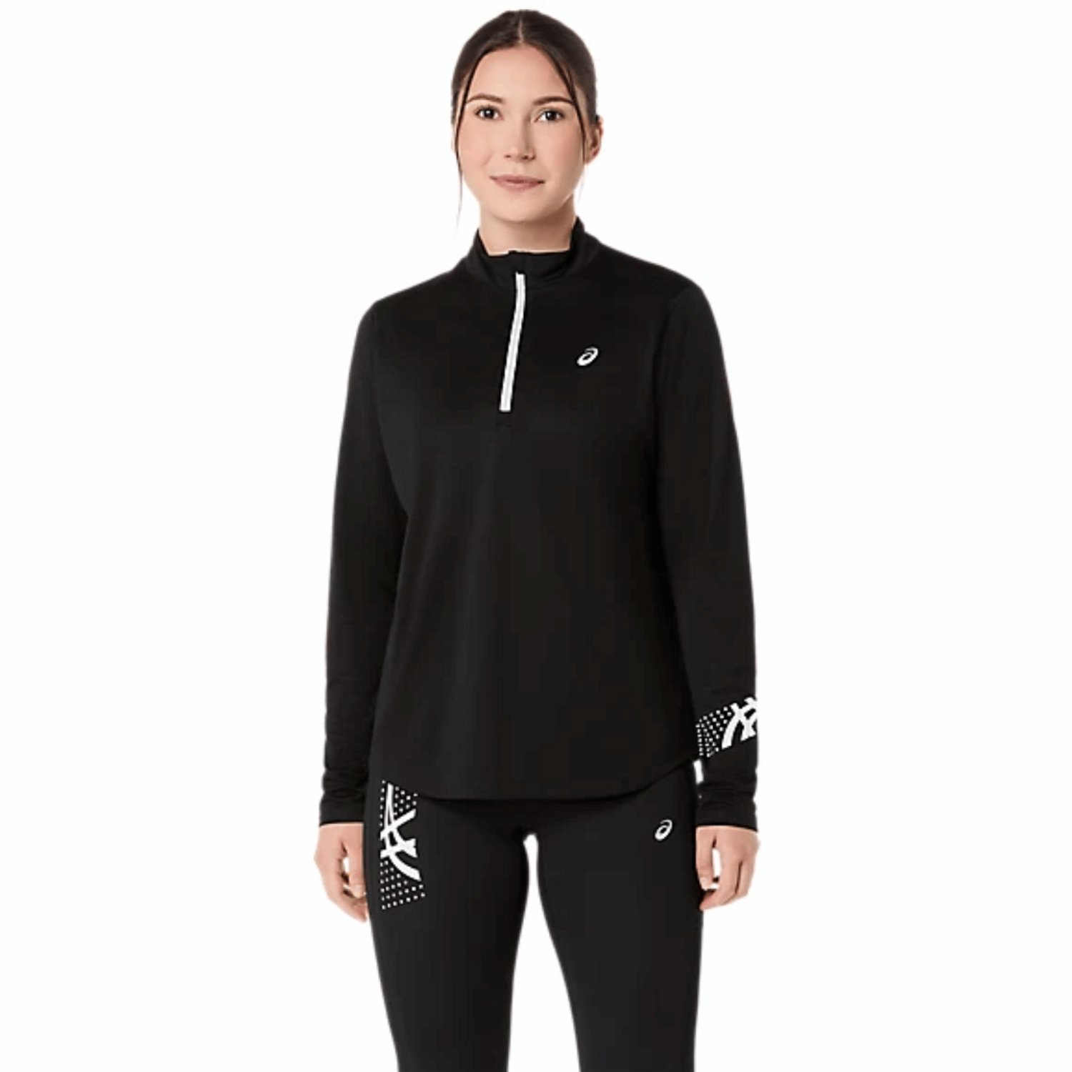 Asics Icon 1/2 Zip LS Top Dames Hardloopshirt lange mouw Zwart