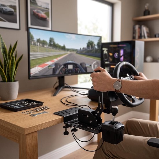 Universele Bureaumontagebeugel voor Sim Racing, Handremadapterplaat voor T300 USB-handremmen, Geschikt voor Racing Games van universele — afbeelding 5