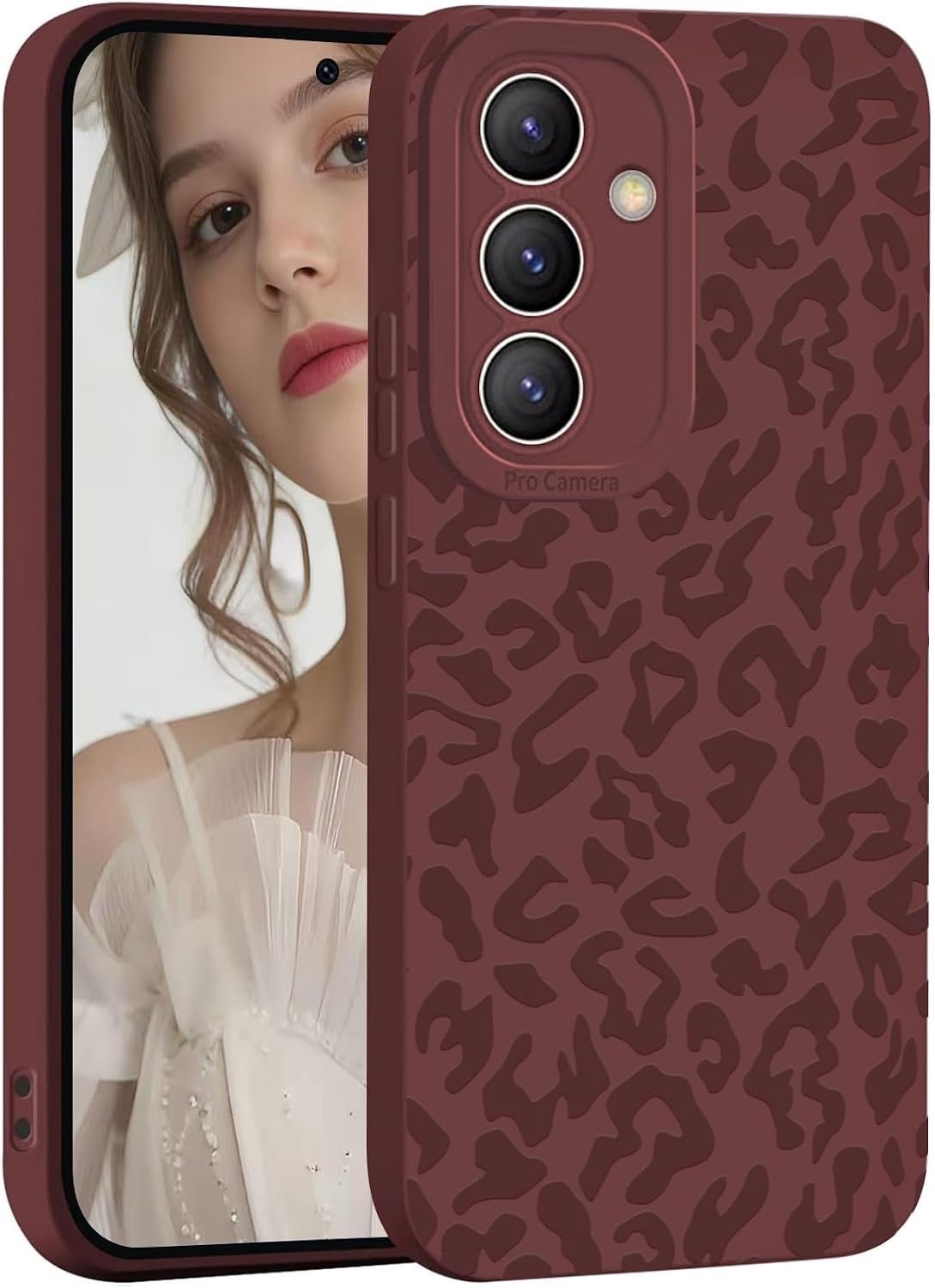 Beschermhoes voor Samsung Galaxy A56 5G, luipaardpatroon, zachte siliconen, verhoogde camerabescherming, schokbestendig, dun, telefoonhoes voor dames en meisjes, compatibel met Samsung A56 5G