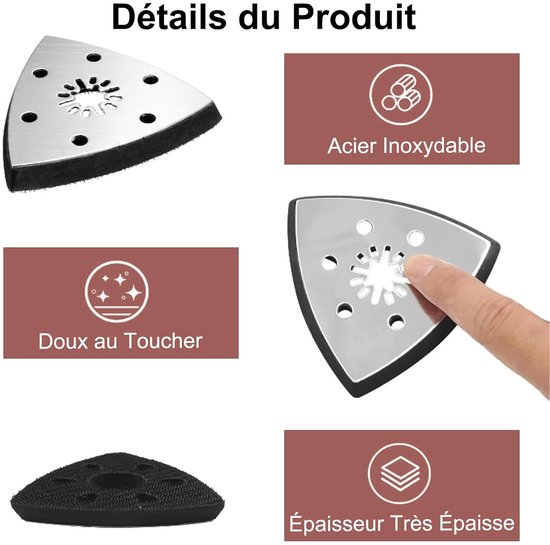 4 stuks schuurpads voor polijstgereedschap, schuurschijf voor driehoekige schuurmachine, multi-gereedschap, accessoires compatibel met Worx, Makita, Dewalt, Bosch — afbeelding 4