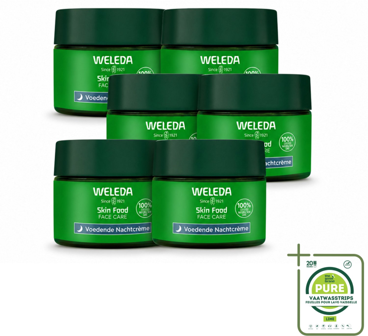 6 x WELEDA - Nachtcrème voedend - Skin Food - 40 ml - Grootverpakking - Nachtcrème - Voedende Crème - Huidherstel - Huidbarrière - Celvernieuwing
