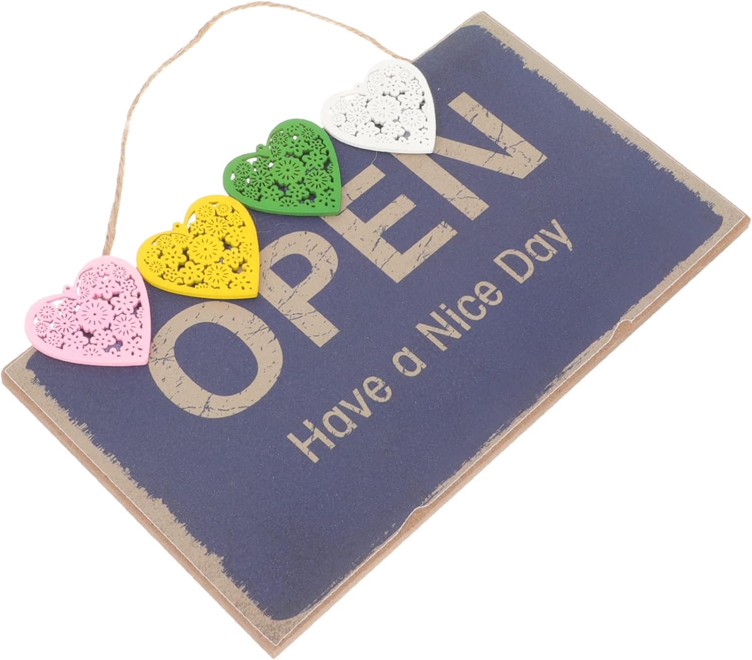 Houten Deurplaatvormige Voorkant Decoratieve Grote Open Borden Voor Zakelijke Ramen Retro Hangende Oh The Signs Indoor We Store-Borden Letterdecoraties Keuken Blauw Henneptouw