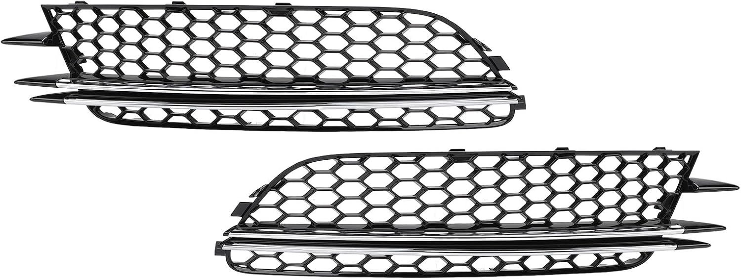 1 Paar Voorbumper Mistlamp Grille 4G0807681 Mesh Stijl Stijlvolle Look 4G0807681 Mistlamp Grille Cover Trim voor 4G C7 2012 Tot 2015 (Cr-verguld)
