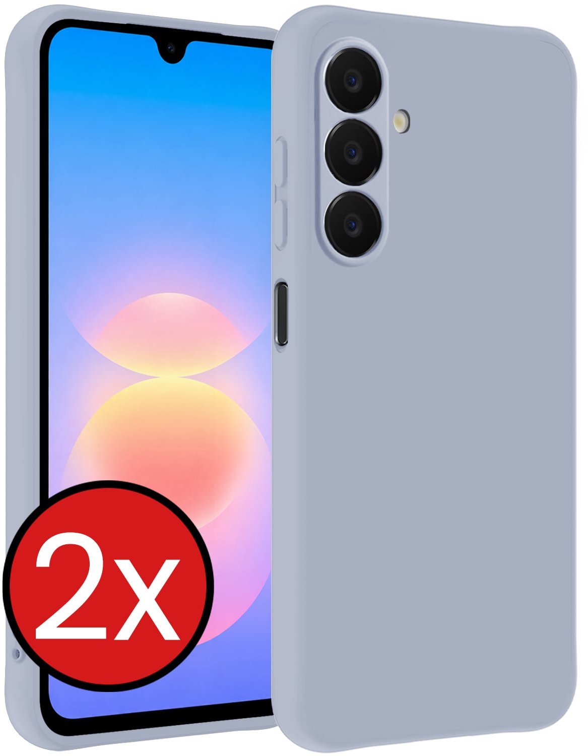 Hoesje - 2 Stuks - Geschikt voor Samsung Galaxy A18 - Sterk & Shockproof - Telefoonhoes - Back Cover - Case Siliconen - Telefoon Hoes - Lila