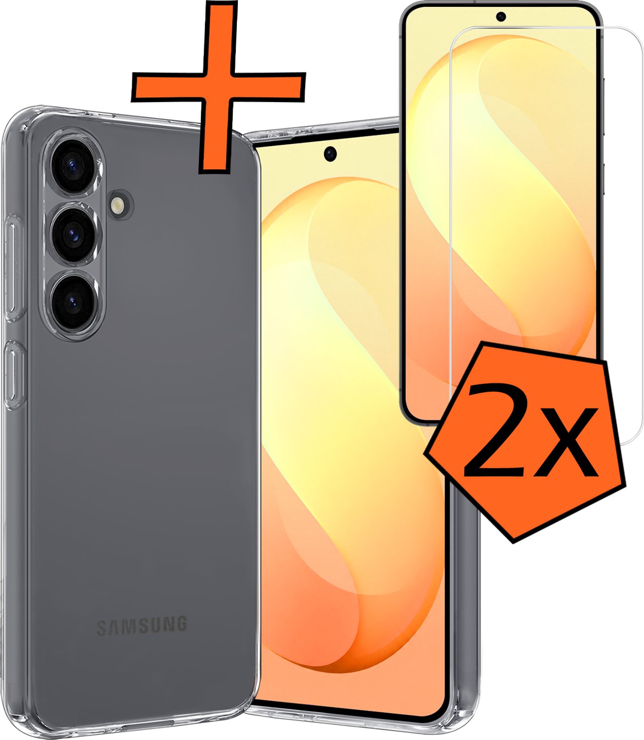 Hoes - Met 2x Screenprotector - Geschikt voor Samsung Galaxy S26 FE - Sterk & Shockproof - Back Cover - Siliconen Case - Telefoon Hoes - Transparant