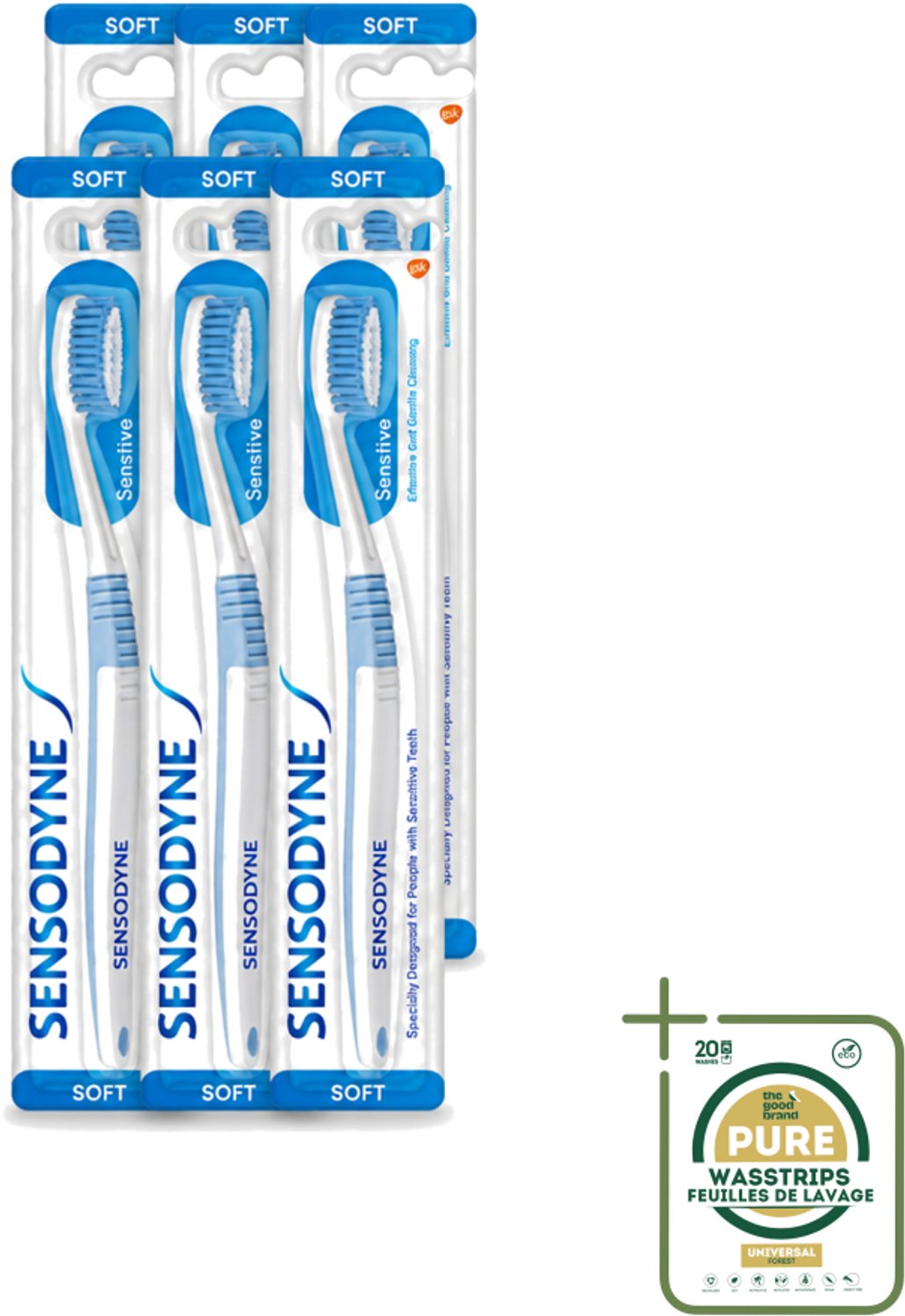 6 x Sensodyne - Tandenborstel - Soft - Voor Gevoelige Tanden - 1 Tandenborstel - Gevoelige Tanden - Tandborstel Soft - Gevoelig Tandvlees - Zachte Tandborstel - Tandenborstel Voor Gevoelige Tanden