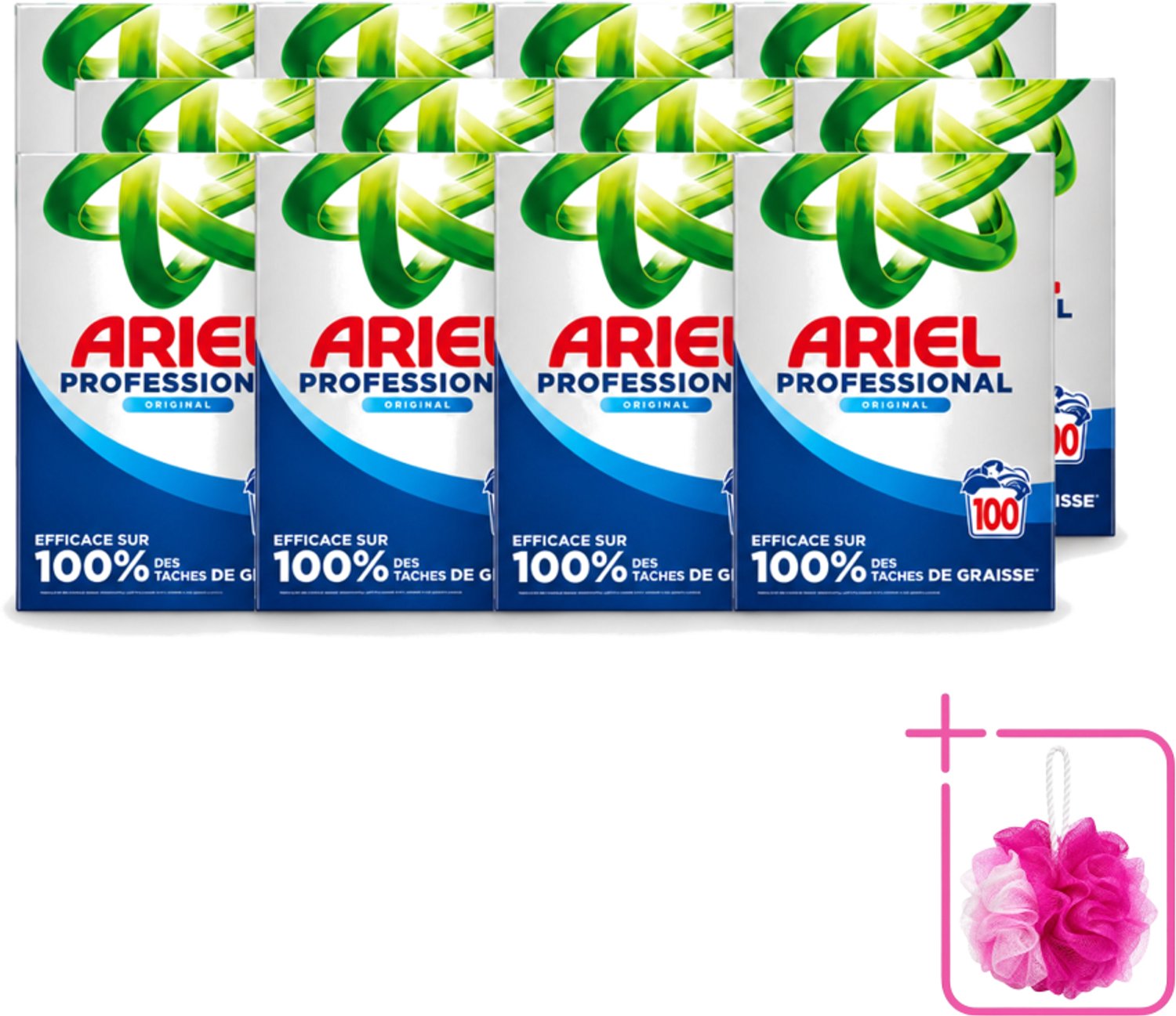 12 x Ariel – Waspoeder – Professional Regular – 100 wasbeurten - 5,5 kg - Bulkverpakking - Waspoeder - Douchemop - Wasmiddel
