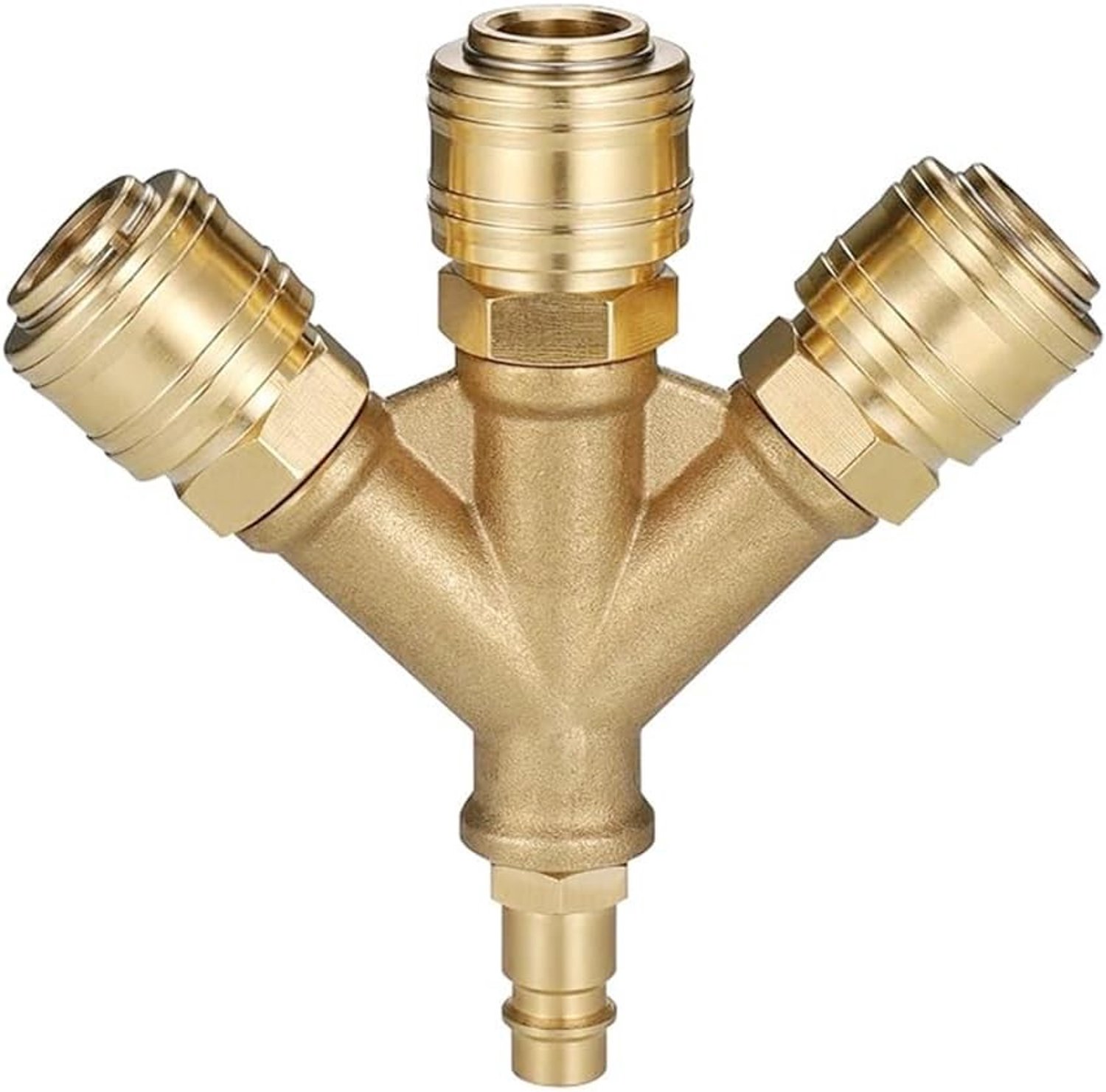 1/4 Inch BSP Slangconnectoren voor Luchtcompressor, 4-Weg Snelsluitingen Y Splitter, Koppeling voor Perslucht en Luchtpomp, Messing Koppeling Plug