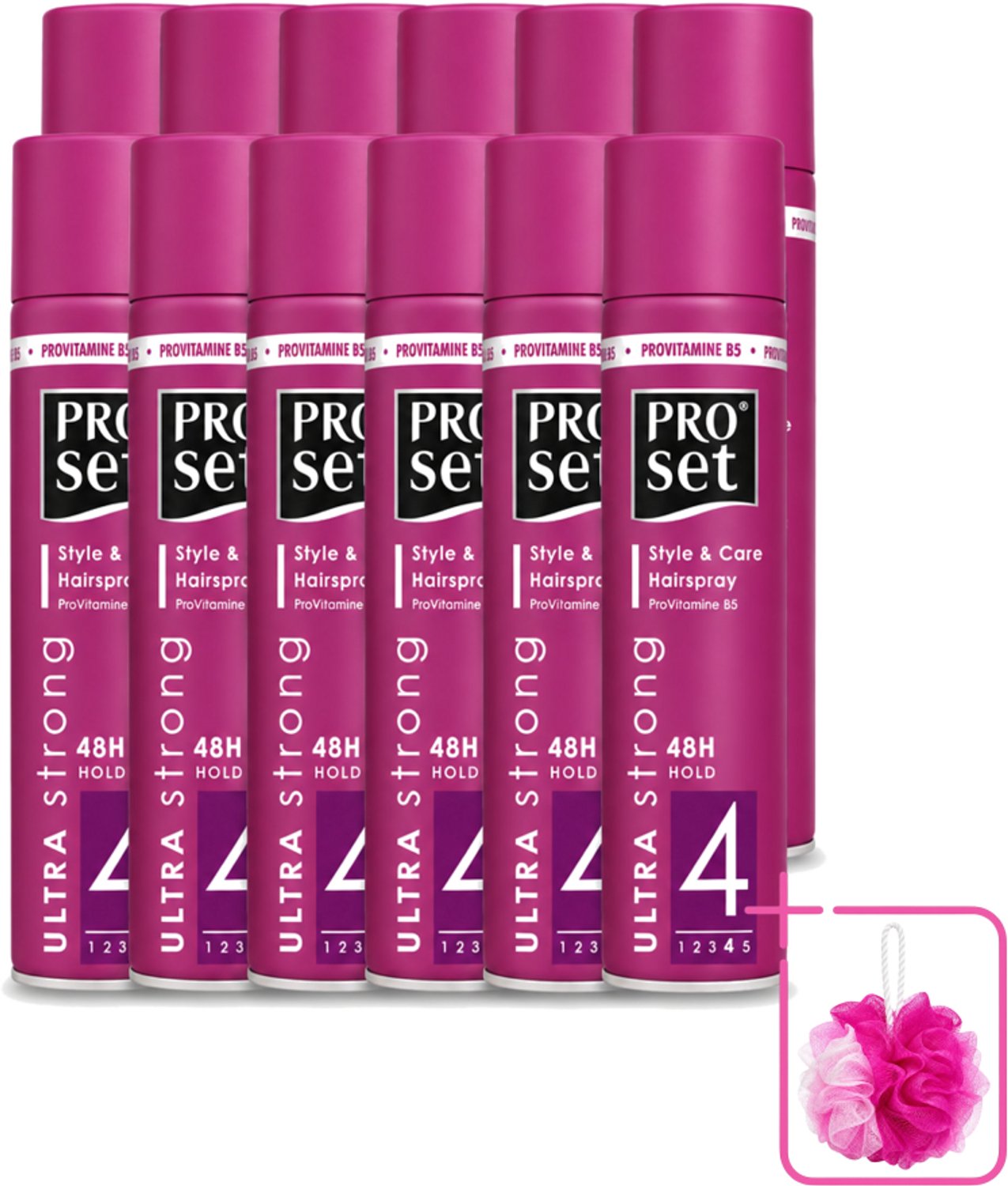 12 x Proset - Haarspray - Ultra Sterk - 48 uur Werking - 250 ml - Bulkverpakking - Haarspray - Haarspray 48 uur
